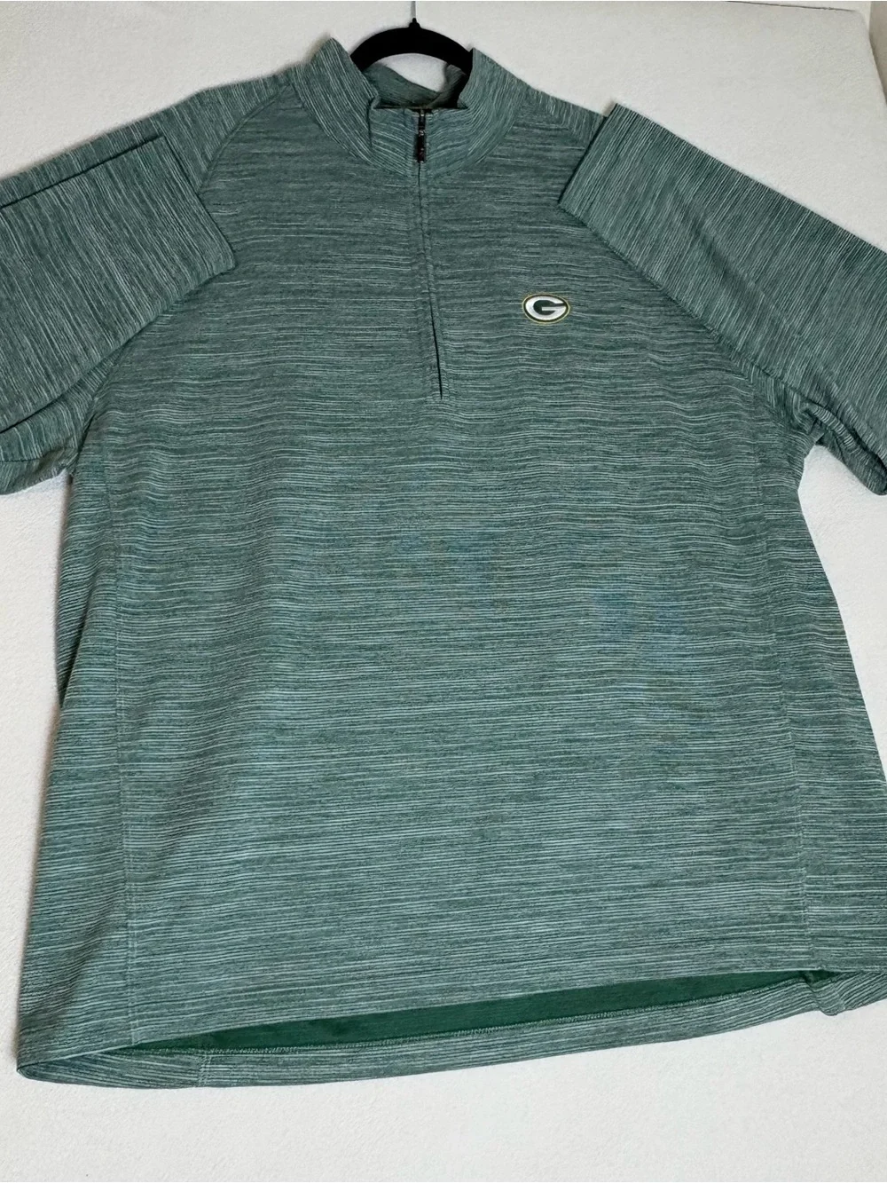 Tommy Bahama Green Heathered Quarter-Zip Pullover with Crest